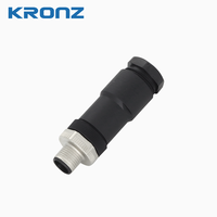 Connecteur de jonction industriel KRONZ M12 8 broches en Y, double mâle/femelle, terminaison à vis, 60V, IP67, en alliage ABS, 5m