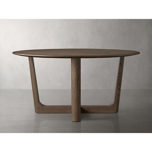Table à manger ronde en bois de base <span class=keywords><strong>Rennes</strong></span>, meubles d'intérieur faits à la main de luxe, personnalisation OEM ODM - Product Image 1