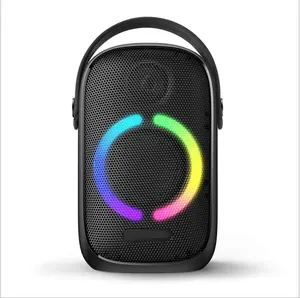 50W Portable High-power Multi-color LED Lights Rechargeable Subwoofer Party Audio Speaker With USB SD Input Dust Proof Enclosure