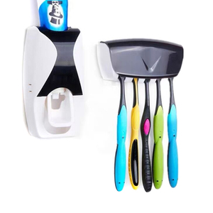 Plastic Toothbrush Holder Wall Mount Automatic Toothpaste Dispenser Toothbrush Case Bathroom Accessories Lazy Dispenser