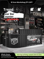 Bureau de réception industriel en métal réglable et durable pour hôtels, cafés, salons de thé – Usage commercial avec designs personnalisables