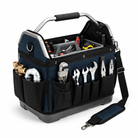Sac à outils portable robuste à ouverture supérieure, avec plateau interne pour petites pièces, poignée métallique, fond imperméable, 12+ compartiments, pour technicien