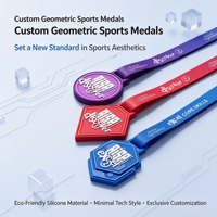 Ensemble de médailles de récompense en silicone 3D gaufré multicolore avec texture mate premium - Conception personnalisée OEM pour les clubs sportifs