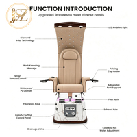 Chaise de soin des pieds professionnelle de luxe moderne noire, chaise de pédicure électrique réglable avec massage pour salon de manucure