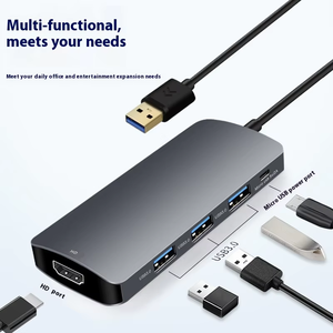 5-in-1 độ nét cao cho <span class=keywords><strong>HDMI</strong></span> Video Docking Station Hub USB3.0 chuyển đổi máy tính mở rộng âm thanh video phụ kiện - Product Image 3