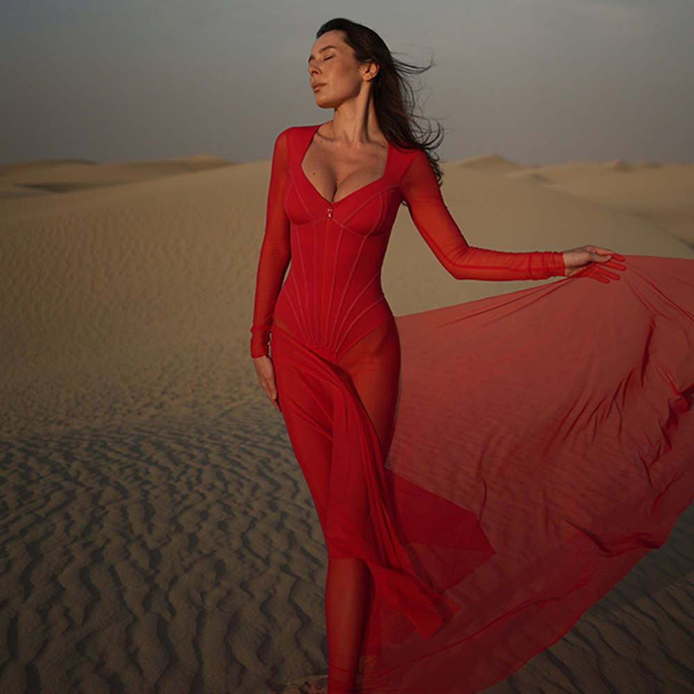 strapless open back dress Classic Crochet Lace Formal Dress In Red Cotton