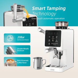 Cafetera multifunción Winningstar de 1840W con bomba de 20 bares de presión, semiautomática, con molinillo y vaporizador. - Product Image 3
