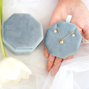High Grade Custom Luxurious Velvet Octagonal Jewelry Storage Box Envelope Closure Fashionable Multi-Style <b>Wedding</b> Valentine's - Product Image 1