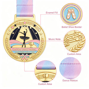 Médailles de danse personnalisées, récompenses de compétition, souvenirs métalliques personnalisés, médailles d'attribution pour les écoles de ballet et de jazz, fabrication professionnelle - Product Image 4