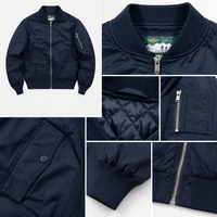 Blouson aviateur homme personnalisé OEM, blouson bomber classique léger, vêtement d'extérieur décontracté, veste d'hiver coupe-vent en gros