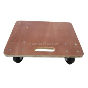 Roulettes pivotantes de PP en bois pour adultes, capacité de 300Kg, facile à transporter, chariot en bois à plateau - Product Image 1