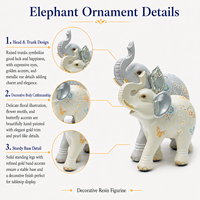 Artisanat en résine moderne et minimaliste en forme d'éléphant mère-enfant, design exquis, écologique, en forme de champignon de neige pour la décoration intérieure