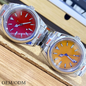 사용자 정의 자신의 로고 남성용 자동 기계식 시계 OEM ODM 40MM 스틸 발광 4 바늘 캘린더 시계