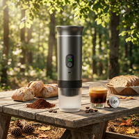 Cafetera Espresso Portátil de Fábrica con Calentamiento Automático, Fácil de Limpiar, Pantalla LED, Mini Cafetera de Cápsulas para Viajes en Auto, RV, Camping, OEM
