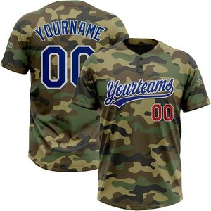 Maillot de softball personnalisé à deux boutons, chemise de baseball unisexe, uniforme camouflage anti-humidité pour hommes et femmes - Product Image 1