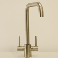 Robinet de cuisine en acier inoxydable, mélangeur pivotant à 360 degrés avec double poignée, 2 leviers, robinets d'évier pour eau chaude et froide ZY-K208L