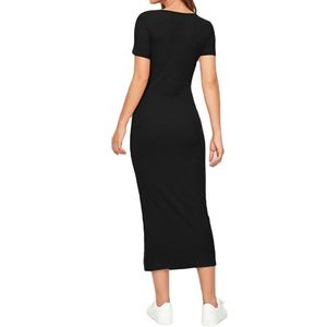 ชุดเดรสปาร์ตี้ผ้าออร์แกนิคแบบมีกระดุมผ่าชายเสื้อเข้ารูปสำหรับฤดูร้อน - Product Image 2