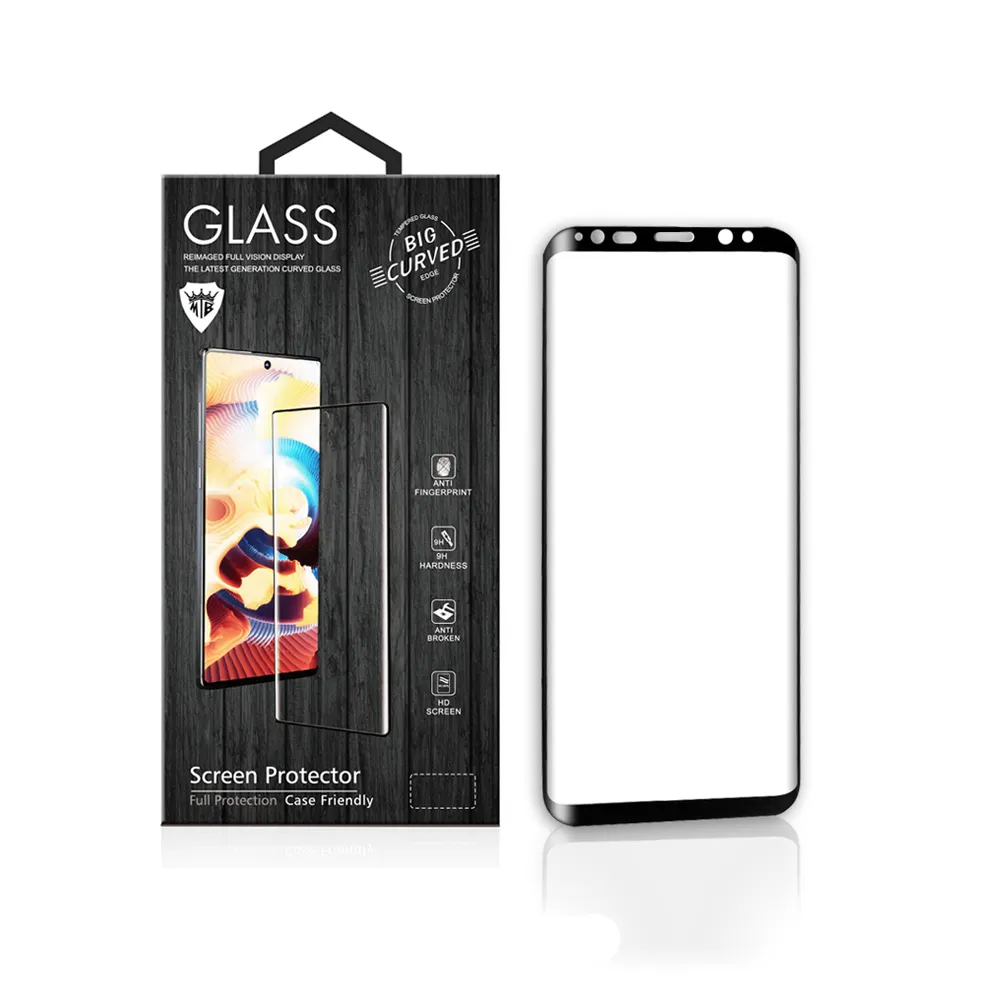 5D hot bending curved edge full glue glass for Sam S8/S9/S10 tempered screen protector for S8/S9 PLUS NOTE 8/9/10 accessory