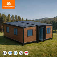 Contenedor Plegable y Expandible de 20 pies/40 pies, Impermeable, con Panel Solar, Casa Contenedor Portátil, Modular, Móvil, de Lujo, Moderna, para Exteriores