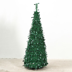 Árbol de Navidad Plegable y Retráctil de PVC Verde, Árbol de Simulación Tipo <span class=keywords><strong>Pagoda</strong></span> Redonda - Product Image 1