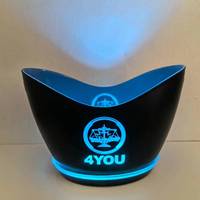 Grand Seau à Glace Lumineux en Plastique, Support à Bouteilles de Vin/Champagne LED, Seau à Bière Lumineux pour Bar et Discothèque