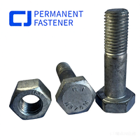 Baut Struktural Baja Paduan Kepala Heksagonal Galvanis Celup Panas M24 X 95mm ASTM A325M