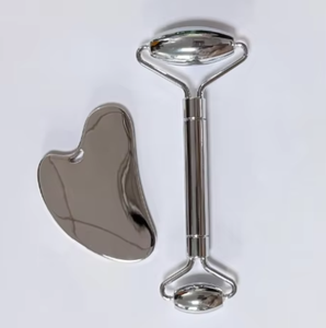 Set piastra gua sha e rullo massaggio in acciaio inossidabile - Product Image 1
