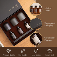 Coffret Cadeau Diffuseur de Parfum en Verre de Luxe Homeflower Factory, 3 Pièces, Huile Essentielle Parfumée Sans Flamme, Désodorisant Longue Durée
