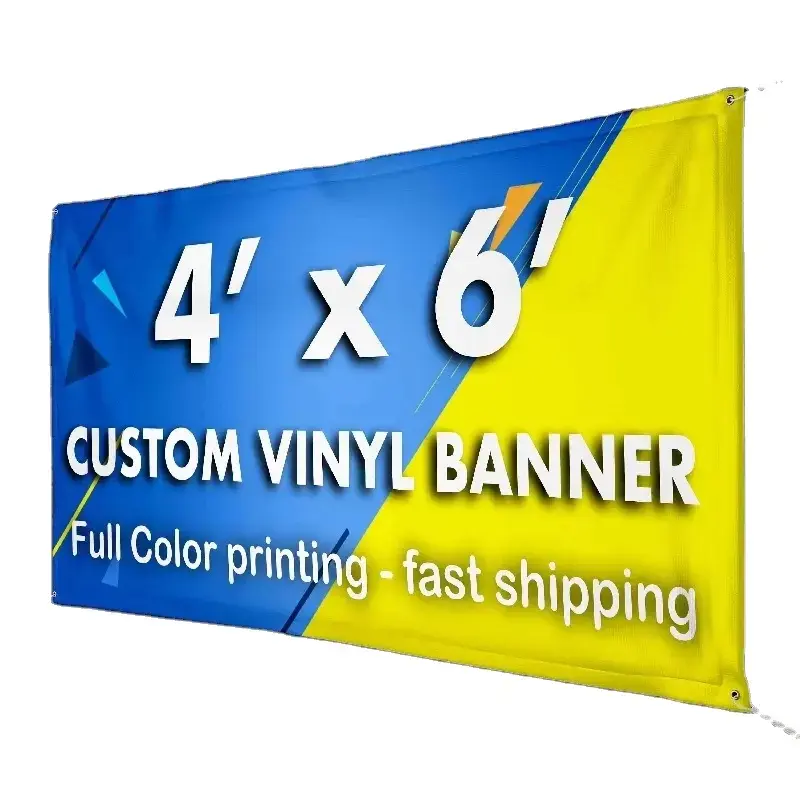 2024 Logotipo digital personalizado impresso em tecido de poliéster tela de seda gráficos para brindes de feiras comerciais bandeiras esportivas