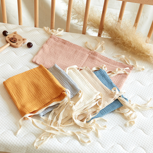 Muslin pamuk bebek bezi asılan saklama çantası 2 cepler organizatör beşik saklama çantası asmak - Product Image 1