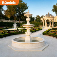 Fontaine sculptée à 3 niveaux en marbre, grande taille, sculptée à la main, pour extérieur, jardin, hôtel, villa, cour