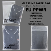 Ceinture en papier de glasine haute transparence 35 gsm, anti-graisse, sans plastique, conforme à la norme EU PPWR, avec logo pe
