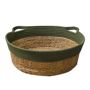 Cotton Rope And Cattail Woven <b>Cat</b> Bed Round Hand Washable Cooling Pet Bed For <b>Cats</b> Four Seasons Use - Product Image 5