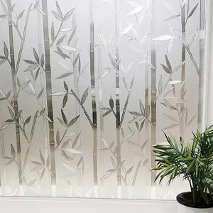 Modern Blooming Flowers Window Privacy Decorative Film For Home And Hotel Embossed Design With Elegant Touch