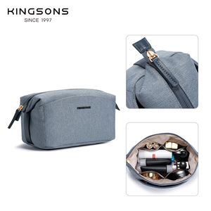 Kingsons Cosmetic Bag Large Capacity Zipper Storage Bag For Women Makeup Organizer Travel Accessory Case Solid Color - Product Image 5
