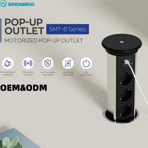 Presa Elettrica SINOAMIGO Indonesia con 3 Prese AC, Presa Motorizzata a Scomparsa per Piano Cucina con Altoparlante e Ricarica Wireless Veloce - Product Image 1