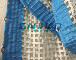 Red de Trampolín Gaohao, Aprobada por la FIG, <span class=keywords><strong>para</strong></span> Competición, <span class=keywords><strong>Cama</strong></span> de Trampolín de 428x214 cm, <span class=keywords><strong>Cama</strong></span> de Salto de Nailon de 4x4 mm con Barras de Arco - Product Image 1