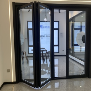 Zeyi Grande valeur <span class=keywords><strong>Accordéon</strong></span> insonorisé Argon-rempli Bifold Porte-Patio Extérieure Smart Bi Portes Pliantes Avec Stores - Product Image 2