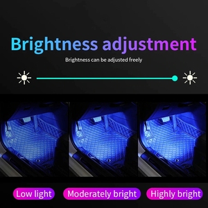 Lumière ambiante pour voiture ADT avec allume-cigare USB, rétroéclairage, contrôle de la musique par application, lampe d'ambiance décorative intérieure RGB - Product Image 2