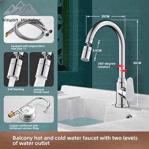 Robinet de cuisine tout en cuivre Wayon Tête d'eau froide et chaude à double fonction avec jet anti-éclaboussures et capacité de rotation à 360 degrés - Product Image 6