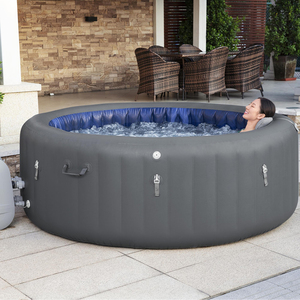 Cómoda <span class=keywords><strong>Piscina</strong></span> de Hidromasaje Inflable, Spa para 4 Personas, Bañera Redonda Grande - Product Image 6