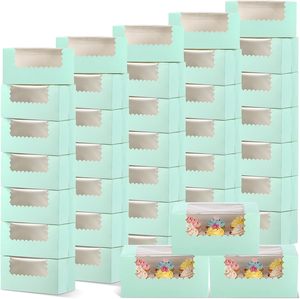 Boîtes <span class=keywords><strong>de</strong></span> boulangerie vert sauge avec fenêtre, boîtes à biscuits, contenants <span class=keywords><strong>pour</strong></span> gâteaux roulés, boîtes à donuts, emballages <span class=keywords><strong>de</strong></span> pâtisserie et <span class=keywords><strong>de</strong></span> gâteaux, sûres <span class=keywords><strong>pour</strong></span> les mariages - Product Image 1