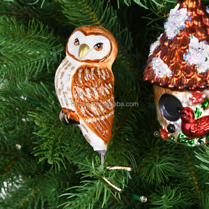 Wholesale Custom Made <b>Glass</b> Hand Blown Figurine Christmas <b>Ornaments</b> Personalized Hand Painted Bird <b>Ornament</b> Xmas Tree Decoration - Product Image 5