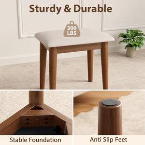 Repose-pieds en bois massif, tabouret rembourré et repose-jambes, <span class=keywords><strong>petit</strong></span> <span class=keywords><strong>banc</strong></span> pour l'entrée de la maison SZY015 - Product Image 6