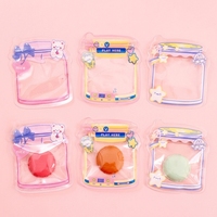 Pochette refermable personnalisée découpée sur mesure, motif dessin animé mignon, sac d'emballage transparent en plastique en forme de pot pour petits cadeaux et collations