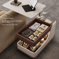 Table basse moderne, simple et multifonctionnelle pour le levage de la roche, chariot à roues mobile MDF Table d'appoint pliable pour le salon
