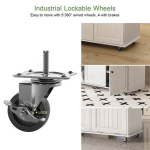 <span class=keywords><strong>Meuble</strong></span> <span class=keywords><strong>de</strong></span> <span class=keywords><strong>cuisine</strong></span> en bois, organisateur mobile avec deux grands tiroirs <span class=keywords><strong>de</strong></span> <span class=keywords><strong>rangement</strong></span>, îlot <span class=keywords><strong>de</strong></span> <span class=keywords><strong>cuisine</strong></span> roulant avec étagère à épices, imperméable et écologique - Product Image 5