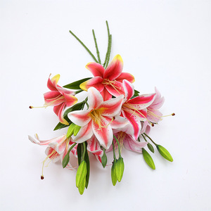 Bouquet de lys artificiels Xinchengzhi, fleur en soie à 2 têtes, 30cm-100cm, décoration de mariage, arrangement de table de salon - Product Image 4
