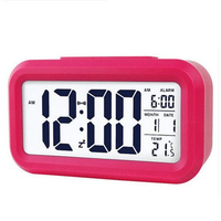 Horloge numérique de bureau avec commande sonore, rétroéclairage, réveil numérique, sonneries pour chambres à coucher, chevet, enfants, décoration de la maison