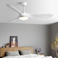Style minimaliste ABS 3 lames 52/60 pouces moderne moteur à courant continu LED ventilateur de plafond avec télécommande lumineuse pour salon